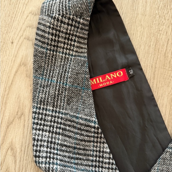 Wool blend Wrap Twee Dark Academia Black and Gray Dress - Picture 2 of 4